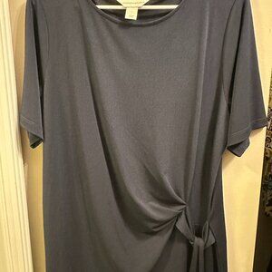 Christopher & Banks Professional Navy Blouse with side tie